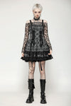 Punk Grey Plaid Metal Studded Dress DW1051