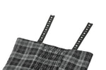 Punk Grey Plaid Metal Studded Dress DW1051