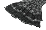 Punk Grey Plaid Metal Studded Dress DW1051