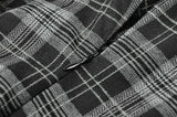 Punk Grey Plaid Metal Studded Dress DW1051