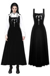 Black Velvet Horn Embroidery Maxi Dress DW1062