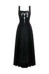 Black Velvet Horn Embroidery Maxi Dress DW1062