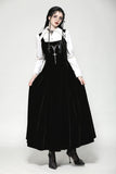 Black Velvet Horn Embroidery Maxi Dress DW1062