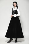 Black Velvet Horn Embroidery Maxi Dress DW1062