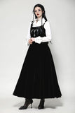 Black Velvet Horn Embroidery Maxi Dress DW1062