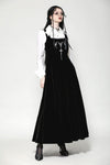 Black Velvet Horn Embroidery Maxi Dress DW1062