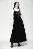 Black Velvet Horn Embroidery Maxi Dress DW1062