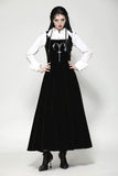 Black Velvet Horn Embroidery Maxi Dress DW1062
