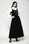Black Velvet Horn Embroidery Maxi Dress DW1062