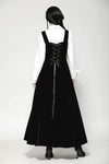 Black Velvet Horn Embroidery Maxi Dress DW1062