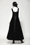 Black Velvet Horn Embroidery Maxi Dress DW1062