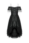 Gothic Black Lace Off-Shoulder High-Low Dress DW1077