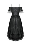 Gothic Black Lace Off-Shoulder High-Low Dress DW1077