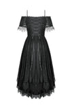 Gothic Black Lace Off-Shoulder High-Low Dress DW1077
