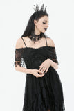 Gothic Black Lace Off-Shoulder High-Low Dress DW1077