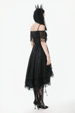 Gothic Black Lace Off-Shoulder High-Low Dress DW1077