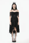 Gothic Black Lace Off-Shoulder High-Low Dress DW1077