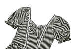 Midnight Masquerade – Noir Striped Circus Dress  DW1079