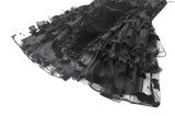 Gothic Bat Coffin Lolita Dress with Lace Ruffles and Adjustable Ties DW1088
