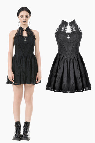 Celestial Bloom Lace Halter Dress DW1095