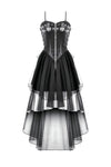 Punk Faux Leather & Mesh Dress DW1105