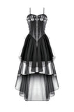 Punk Faux Leather & Mesh Dress DW1105