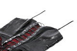 Punk Inked Plaid Dress with Faux Leather Splice & Grommet Lace-Up DW1111