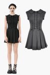 Charming Sleeveless Dress with Pleated Skirt & Bow Detail DW1112