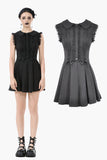Charming Sleeveless Dress with Pleated Skirt & Bow Detail DW1112