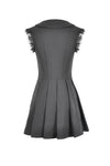 Charming Sleeveless Dress with Pleated Skirt & Bow Detail DW1112