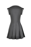 Charming Sleeveless Dress with Pleated Skirt & Bow Detail DW1112