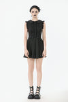 Charming Sleeveless Dress with Pleated Skirt & Bow Detail DW1112