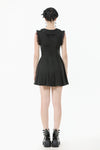 Charming Sleeveless Dress with Pleated Skirt & Bow Detail DW1112