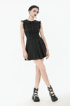 Charming Sleeveless Dress with Pleated Skirt & Bow Detail DW1112