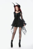 Classic Gothic Velvet & Lace Embroidered Dress DW1128 - Gothlolibeauty