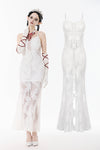 White Romantic Gothic Mermaid Dress DW1130