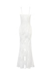 White Romantic Gothic Mermaid Dress DW1130