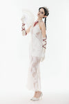 White Romantic Gothic Mermaid Dress DW1130