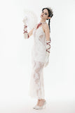 White Romantic Gothic Mermaid Dress DW1130