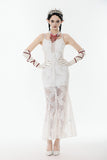 White Romantic Gothic Mermaid Dress DW1130