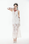 White Romantic Gothic Mermaid Dress DW1130