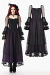 Gothic Royal Violet Sheer Long Dress DW1132