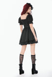 Gothic Lace Square-Neck Puff Sleeve Dress DW1140 - Gothlolibeauty