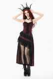 Gothic Red Rose Asymmetric Layered Lace Ruffle dress DW1142