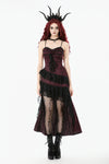 Gothic Red Rose Asymmetric Layered Lace Ruffle dress DW1142