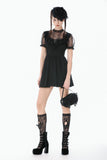 Dark Lace-Framed Silhouette Dress DW1143 - Gothlolibeauty