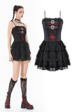 Crimson Shadow Layered Lace Cake Dress DW1146 - Gothlolibeauty