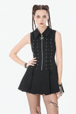 Skull-Collar Tactical Punk Sleeveless Dress DW1147 - Gothlolibeauty
