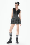 Vintage Striped Ruffle-Tier Dress DW1153 - Gothlolibeauty