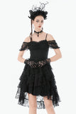 Romantic Gothic Lace Layered High-low Dress DW1155 - Gothlolibeauty